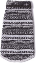 Barefoot Dreams CozyChic Checkered BDPCC26029 Stripe Dog Sweater, Dark Moss/Pearl, Medium