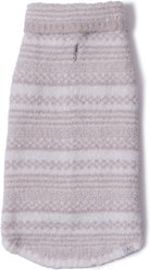 Barefoot Dreams CozyChic Checkered BDPCC26029 Stripe Dog Sweater, Stone/Pearl, Small