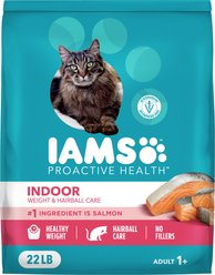 Iams ProActive Health Adult Indoor Weight & Hairball Care with Salmon Dry Cat Food, 22-lb bag slide 1 of 9