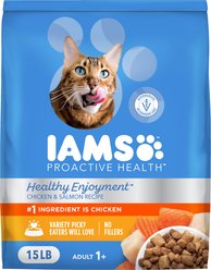 Iams Proactive Health Healthy Enjoyment Immune Support Chicken & Salmon Adult Dry Cat Food 15-lb bag