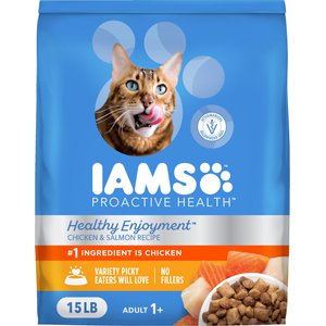 Iams Proactive Health Healthy Enjoyment Immune Support Chicken & Salmon Adult Dry Cat Food 15-lb bag