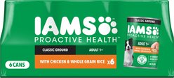 Iams ProActive Health Classic Ground with Chicken & Whole Grain Rice Canned Adult Wet Dog Food, 13-oz can, case of 6
