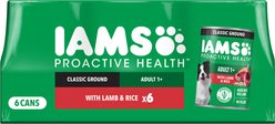 Iams ProActive Health Classic Ground with Lamb & Whole Grain Rice Adult Canned Wet Dog Food, 13-oz can, case of 6