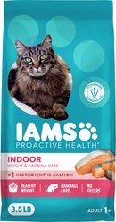 Iams ProActive Health Adult Indoor Weight & Hairball Care with Salmon Dry Cat Food, 3.5-lb bag