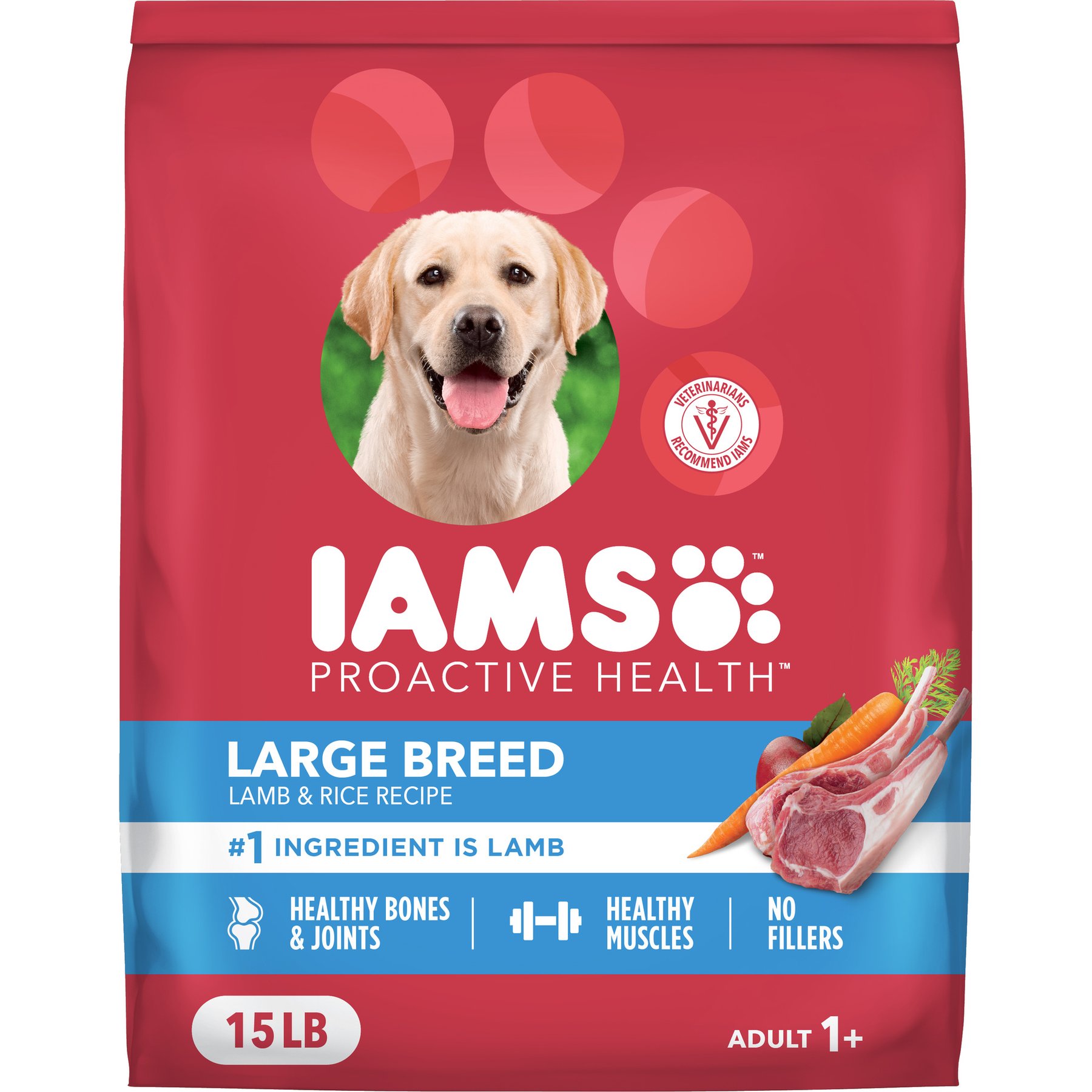 Iams Proactive Health Large Breed Adult Lamb & Rice Recipe Dry Dog Food, 15-lb bag