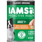 Iams ProActive Health Classic Ground with Chicken & Whole Grain Rice Canned Adult Wet Dog Food, 13-oz can, case of 12