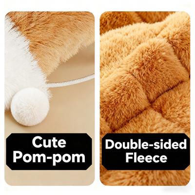 Show full view: Gapzer Winter Warming Indoor Sleeping Bag Covered Cat Bed with Removable Cover, 21.3 x 17.7 x 4-in, Brown slide 4 of 9