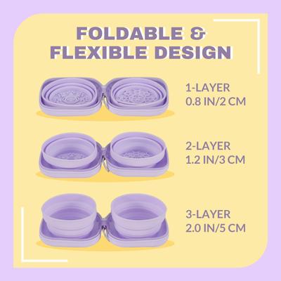 Show full view: Happy & Polly Double Travel Collapsible Silicone Dog & Cat Bowl, 12.3-oz slide 9 of 10