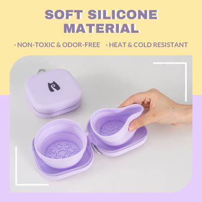 Show full view: Happy & Polly Double Travel Collapsible Silicone Dog & Cat Bowl, 12.3-oz slide 6 of 10