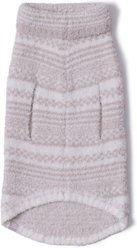 Barefoot Dreams CozyChic Checkered BDPCC26029 Stripe Dog Sweater, Stone/Pearl, Small slide 2 of 2