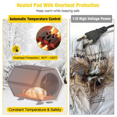 Show full view: Aivituvin Plastic Indoor & Outdoor Heated Cat House, Brown slide 4 of 9