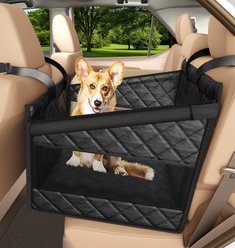 Katziela Quilted Comfort Waterproof Heavy Duty Dog Car Seat Cover, Black