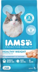 Iams Proactive Health Healthy Weight Chicken Flavor Adult Dry Cat Food, 7-lb bag
