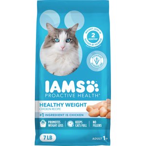 Iams Proactive Health Healthy Weight Chicken Flavor Adult Dry Cat Food, 7-lb bag