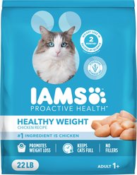 Iams Proactive Health Healthy Weight Chicken Flavor Adult Dry Cat Food, 22-lb bag