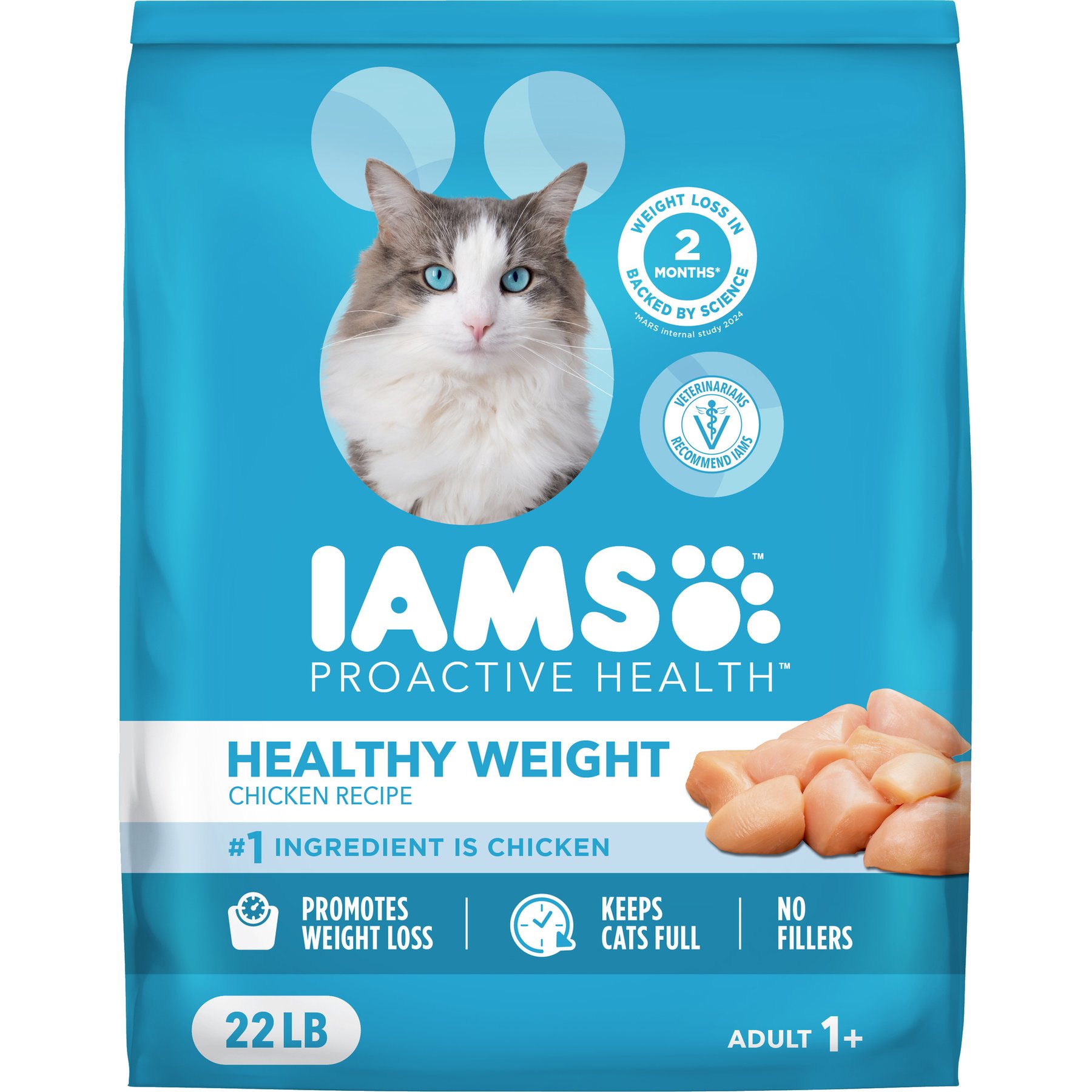 Iams Iams Proactive Health Healthy Weight Chicken Flavor Adult Dry Cat Food, 44-lb bundle