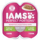 Iams Perfect Portions Sensitive Digestion & Skin Adult Turkey Recipe Grain-Free Pate Wet Cat Food, 2.6-oz, case of 24 twin packs