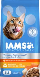 Iams Proactive Health Healthy Enjoyment Immune Support Chicken & Salmon Adult Dry Cat Food, 6-lb bag slide 1 of 8