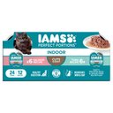 Iams Perfect Portions Indoor Tuna & Salmon Recipe Grain-Free Cuts in Gravy Variety Pack Adult Wet Cat Food Trays, 2.6-oz tray, case of 12 twin-packs