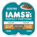 Iams Perfect Portions Indoor Adult Chicken Recipe Grain-Free Cuts in Gravy Wet Cat Food Trays, 2.6-oz tray, case of 24 twin-packs