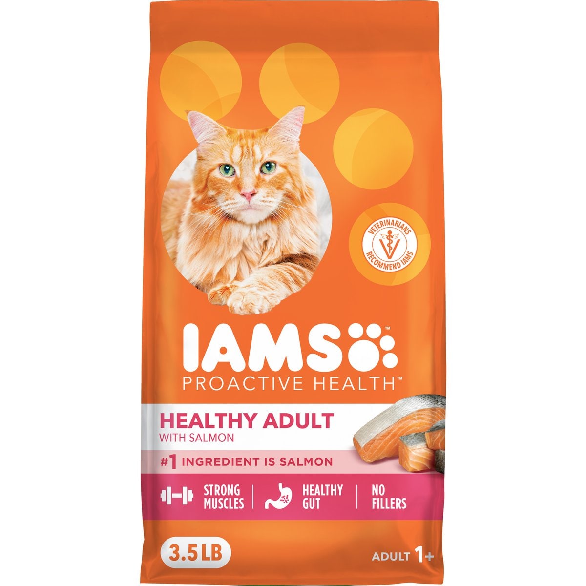 Iams ProActive Health Salmon Recipe Adult Dry Cat Food, 3.5-lb bag