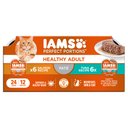 Iams Perfect Portions Healthy Adult Chicken & Tuna Variety Pack Grain-Free Pate Wet Cat Food, 2.6-oz tray, case of 12 twin-packs