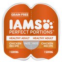 Iams Perfect Portions Healthy Adult Chicken Recipe Pate Grain-Free Wet Cat Food Trays, 2.6-oz tray, case of 24 twin-packs