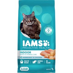 Iams Proactive Health Indoor Weight & Hairball Care Chicken & Turkey Recipe Dry Cat Food, 3.5-lb bag