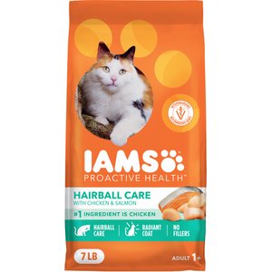 Iams ProActive Health Adult Hairball Care with Chicken & Salmon Dry Cat Food, 7-lb bag