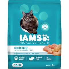 Iams Proactive Health Indoor Weight & Hairball Care Chicken & Turkey Recipe Dry Cat Food, 16-lb bag