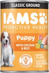 Iams ProActive Health Classic Ground with Chicken & Rice Puppy Canned Wet Dog Food, 13-oz can, case of 12