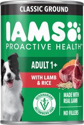 Iams ProActive Health Classic Ground with Lamb & Whole Grain Rice Adult Canned Wet Dog Food, 13-oz can, case of 12
