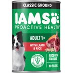 Iams ProActive Health Classic Ground with Lamb & Whole Grain Rice Adult Canned Wet Dog Food, 13-oz can, case of 12