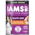 Iams ProActive Health Classic Ground with Slow Cooked Chicken & Rice Healthy Aging Senior Canned Wet Dog Food, 13-oz can, case of 12