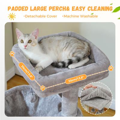 Show full view: PAWZ Road Multi-Level 41-in Polyester Cat Tree Tower with Double Condos, Large, Gray slide 5 of 9