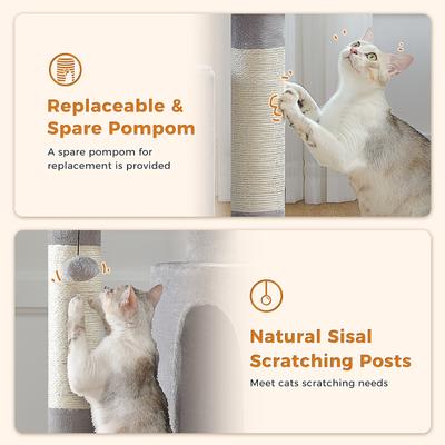 Show full view: PAWZ Road Indoor 44-in Polyester Cat Tree Tower & 2 Cozy Condos, Large, Gray slide 8 of 9