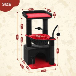 PAWZ Road Indoor 33-in Polyester Cat Tree Gothic Tower with Large Condo, Black slide 2 of 8