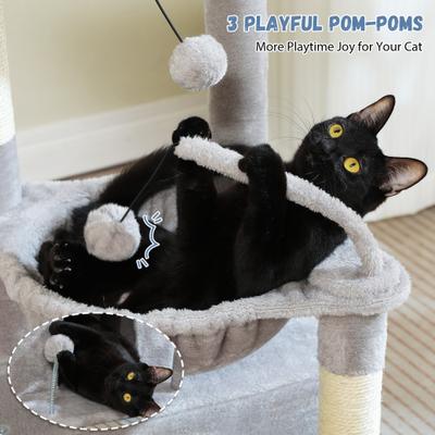 Show full view: PAWZ Road Indoor 33-in Polyester Cat Tree Tower with Large Condo, Gray slide 7 of 11