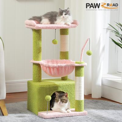Show full view: PAWZ Road Indoor 33-in Polyester Cat Tree Tower with Large Condo, Pink slide 8 of 10