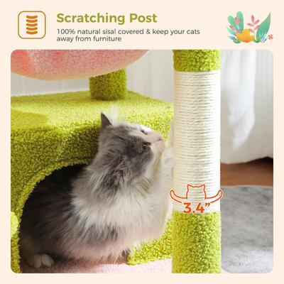 Show full view: PAWZ Road Indoor 33-in Polyester Cat Tree Tower with Large Condo, Pink slide 6 of 10