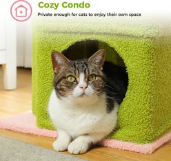 PAWZ Road 26.8-in Polyester Cat Tree Tower & Condo, Large Perch, Pink, Small slide 2 of 8