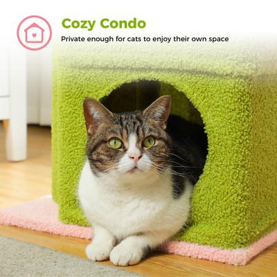 Show full view: PAWZ Road 26.8-in Polyester Cat Tree Tower & Condo, Large Perch, Pink, Small slide 5 of 10