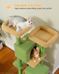 PAWZ Road Indoor 52.4-in Polyester Tall Cat Tree Tower & 2 Condos, Green slide 2 of 6