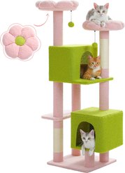 PAWZ Road Indoor 52.4-in Polyester Tall Cat Tree Tower & 2 Condos, Pink