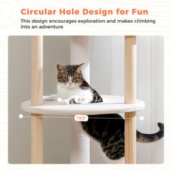 PAWZ Road Indoor 49-in Polyester Modern Cat Tree Tower, Medium, Wood Beige slide 2 of 9