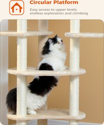 PAWZ Road Indoor 61-in Tall Polyester Cat Tree Tower, Large, Beige slide 2 of 9