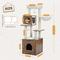 Show in main carousel: PAWZ Road 57.5-in Polyester Wood Cat Tree Tower with Litter Box Enclosure & 2 Condos, Medium, Brown slide 3 of 9