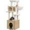 Show in main carousel: PAWZ Road 57.5-in Polyester Wood Cat Tree Tower with Litter Box Enclosure & 2 Condos, Medium, Beige slide 8 of 9
