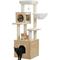 Show in main carousel: PAWZ Road 57.5-in Polyester Wood Cat Tree Tower with Litter Box Enclosure & 2 Condos, Medium, Beige slide 1 of 9