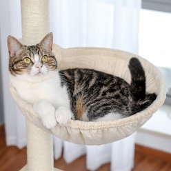 PAWZ Road 56.7-in Polyester Wood Cat Tree Tower with Litter Box Enclosure & 2 Condos, Large, Beige slide 2 of 8